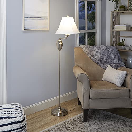 Decor Therapy Wellington Steel Swing Arm Floor Lamp, Brushed Steel #TOP7