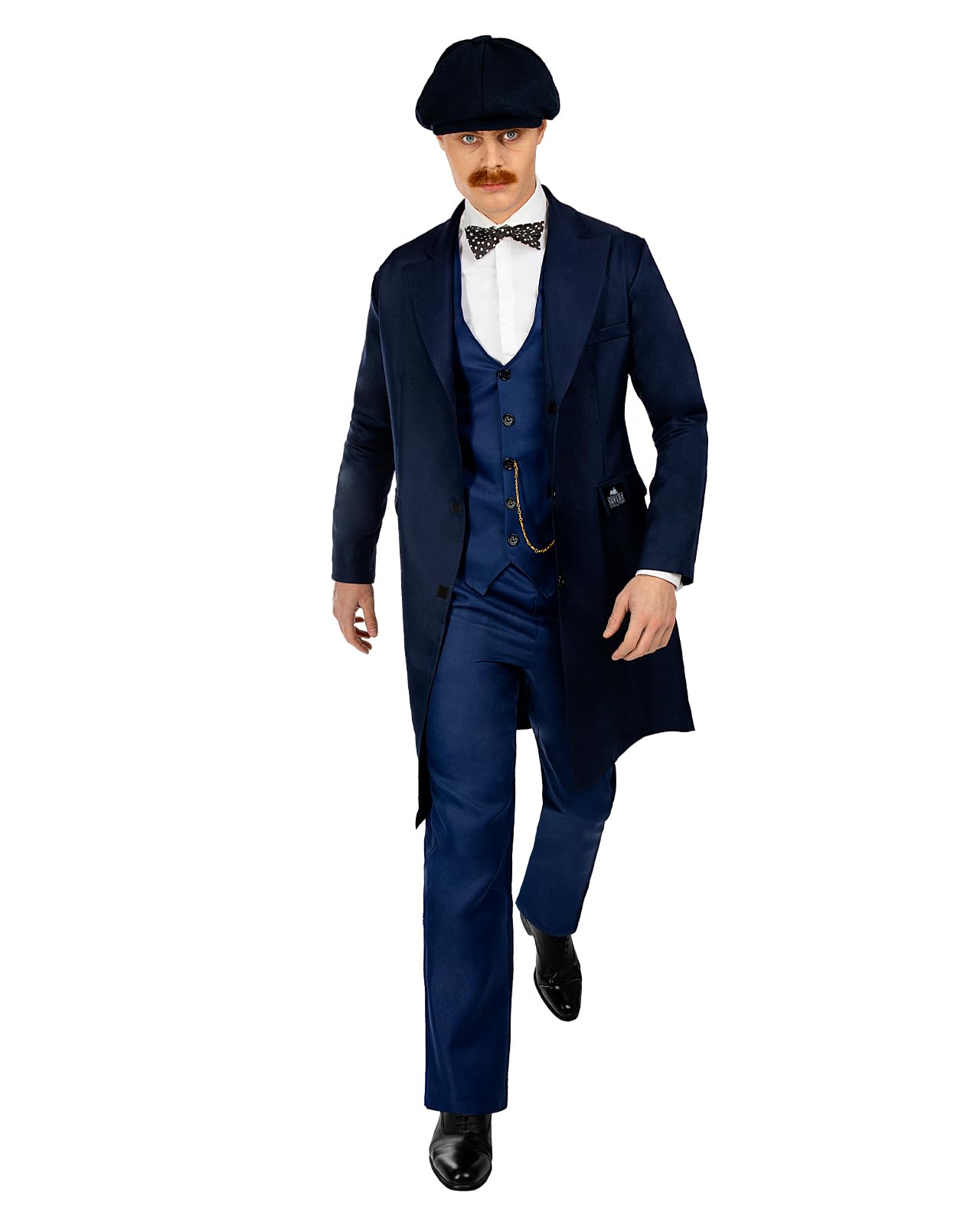 Funidelia Peaky Blinders Costume - Arthur Shelby for man Official - Includes trousers, waistcoat, coat, bow tie, and cap, Talla L - Fancydresscostume for man for parties, Carnival and Halloween