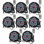Rechargeable Stage Par Lights U`King RGB 36 LED Uplights Battery Powered with RGB 36W DJ Uplights Sound Activated Remote Control for Wedding DJ Disco Events Halloween Church Live Party- 8 Pack