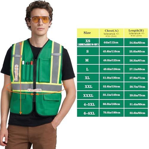 Image of A-KSAFETY High Visibility Safety Vest for Men Women with Pockets and Zipper