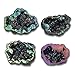 Top Plaza Natural Rock Crystal Quartz Titanium Coated Reiki Healing Crystal Geode Druzy Mineral Specimen Decoration(Rainbow Color)
