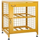 Eastrexon Upgraded Propane Tank Storage Box for 4 Cylinder, Heavy-Duty Horizontal Cylinder Storage Cabinet, 150LB Load Capacity, Powder Coated w/Lock & Keys, (Fits 3,5,11,20,30,33lb Tanks)