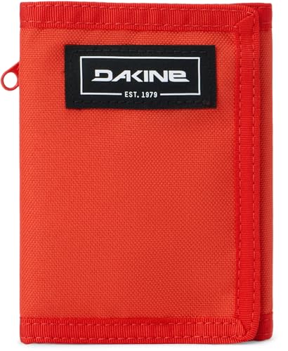 Image of Dakine Trifold Wallet for Men, Vert Rail Wallet RFID Blocking, Slim Durable Mens Wallet with Coin Pocket, Hook & Loop Closure, Flame Scarlet