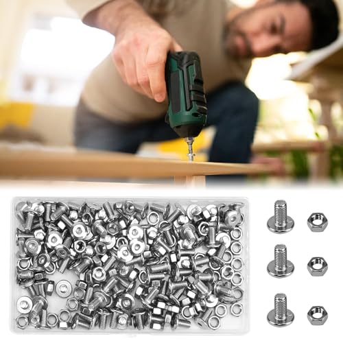 YBCCBY 100PCS Tornillos Hexagonales de Cabeza de Botón Tornillo Allen de Acero Inoxidable 304 Tornillos de Cabeza Avellanada M5x10mm Tornillo Allen con Cabeza Plana con Tuerca para Máquina