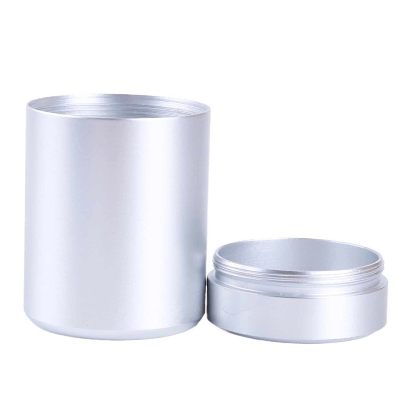 FDBTYJN Tea Caddy Mini Metal Can Stainless Steel Tea Small Travel Portable Container Jar Sugar Coffee Candy Storage(Sliver)