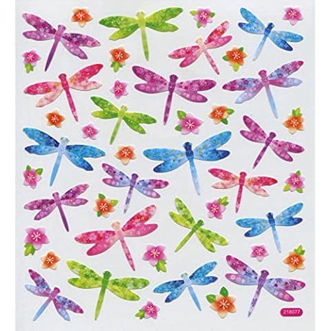 Tattoo King Rainbow Dragonflies Stickers, Multicolor Cover