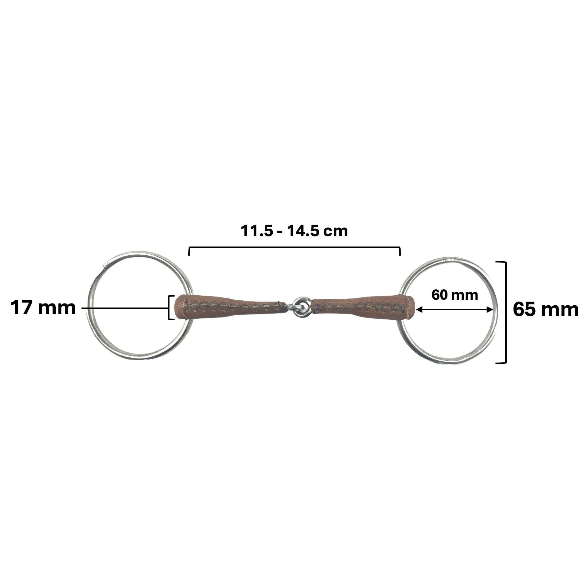 ES0224 JW Leder Wassertrense Einfach Gebrochen Edelstahl 65mm, 12.5 cm
