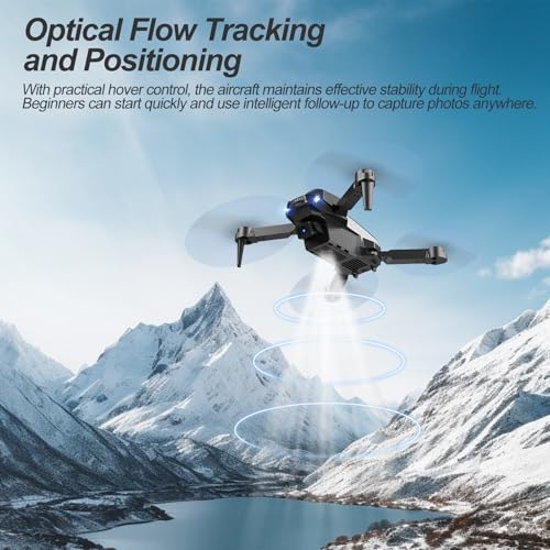QIDUHUQI 1080P HD Camera Drone with Remote Control, Foldable Drone for Adults and Beginners, Headless Mode, Altitude Hold, One Key Start/Landing, 360° Flips, Speed Adjustment, Real-Time Transmission