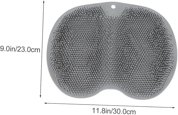 Image of VELVERI 2PACK Shower Foot & Back Scrubber Mat with Suction Cups - Wall-Mounted Silicone Exfoliating Foot Brush & Back Washer for Dead Skin Removal - Bath Massage Cushion Pad for Men & Women