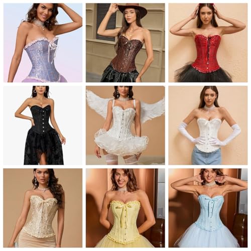 Corset gothique à imprimé floral pour soirées et fêtes - 3