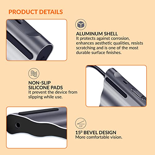 Image of Tukzer USB C to 12 in 1 HUB Dock MST, Type C to 4K HDMI, VGA DisplayPort Ethernet Adapter| 100W Power Delivery, 3 USB 3.0, SD /TF Card Reader, 3.5mm Audio for iPad MacBook Laptop Notebook Android(Grey)