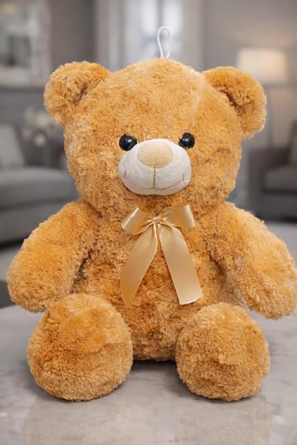 RVA Soft Stuffed Plush Teddy Bear for Kids Girls & Boys | Cute Brown Huggable Teddy Toy with Bow | Birthday, New Year, Valentine & Gift Item (11 Inch)