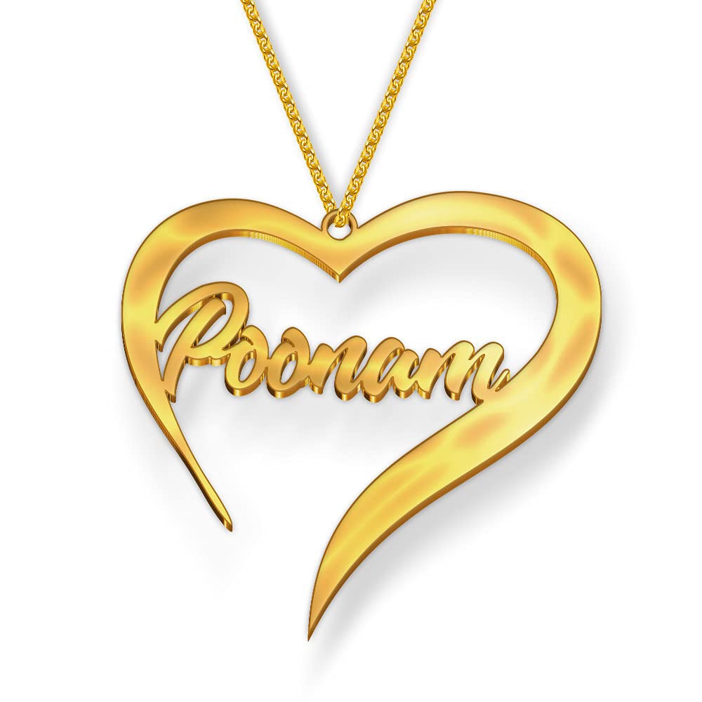 DREAMRAX Poonam Name Necklace in Gold Polish – Heart-Shaped Pendant with Name Inside, Personalized Jewelry for Women & Girls, Splash Proof, Anti-Tarnish, Custom Gift for Special Occasions (B09DL46JC9) Amazon Price History, Amazon Price Tracker