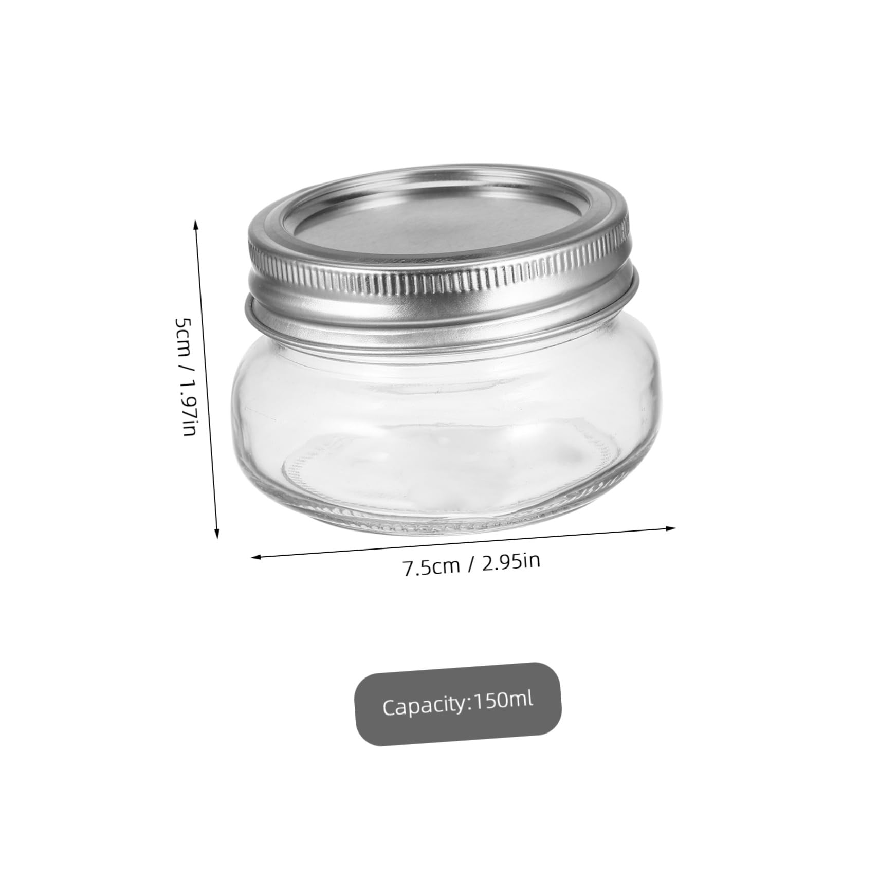 Alipis 6 Kleiner Gläser aus Glas mit Deckel 150ml Wiederverwendbar Tragbar Vorratsdosen für Küche für Tee und Marmelade