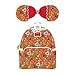 Loungefly Disney Christmas Gingerbread AOP Womens Double Strap Shoulder Bag Purse with Ears Headband