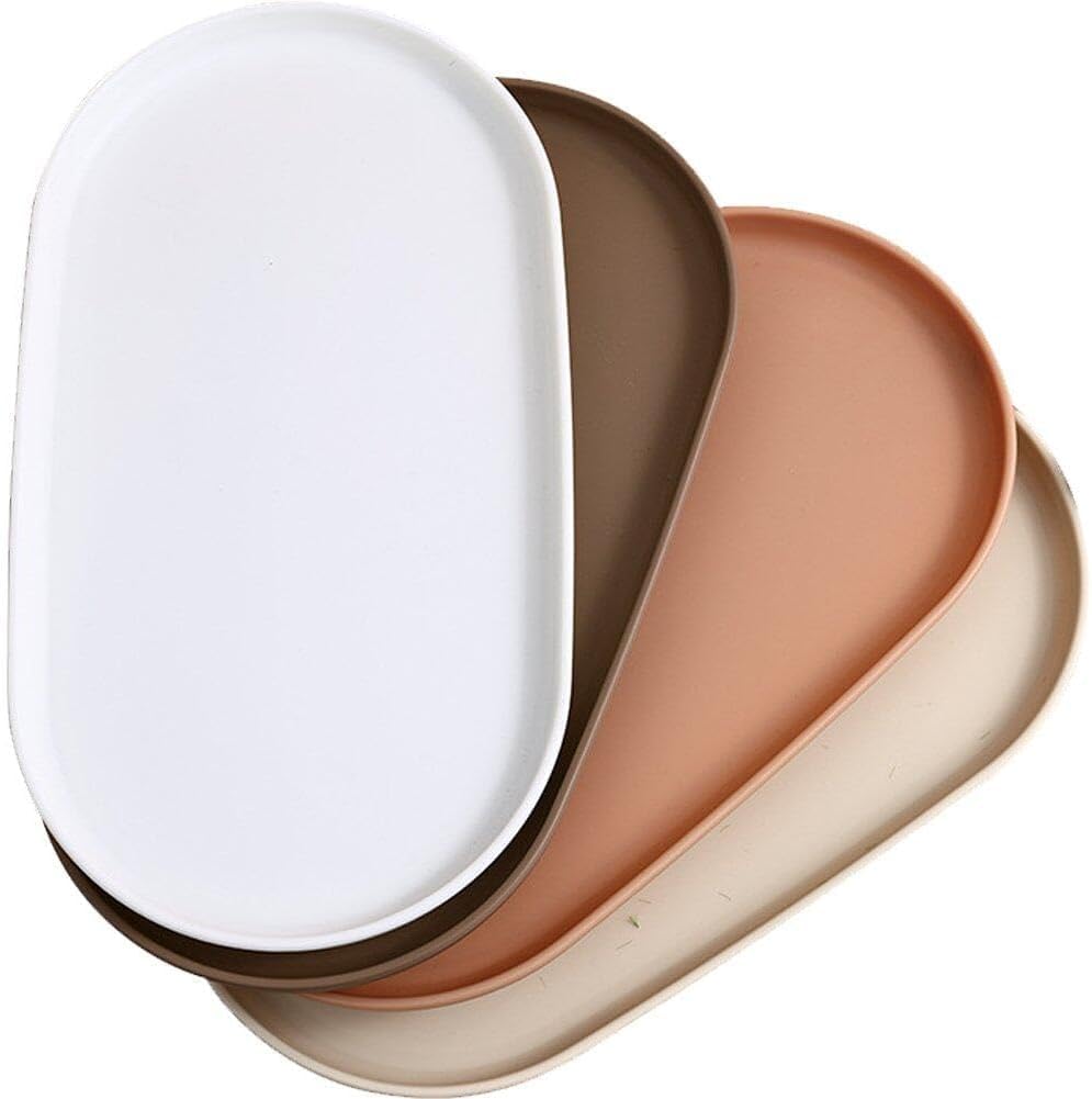 NALACAL Plastic Serving Trays - Reusable Oval Platters for Parties, Snacks, Food, Cookies - Durable Serving Dishes Set (4 Pcs)