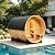 TaTalife Outdoor Barrel Steam Sauna Room with Porch, Canadian Hemlock Wood Sauna Room with 6KW TOULE Electric Heater with Sauna Stone, Sauna Accessories, 4-6 Person Home Traditional Wooden Saunas