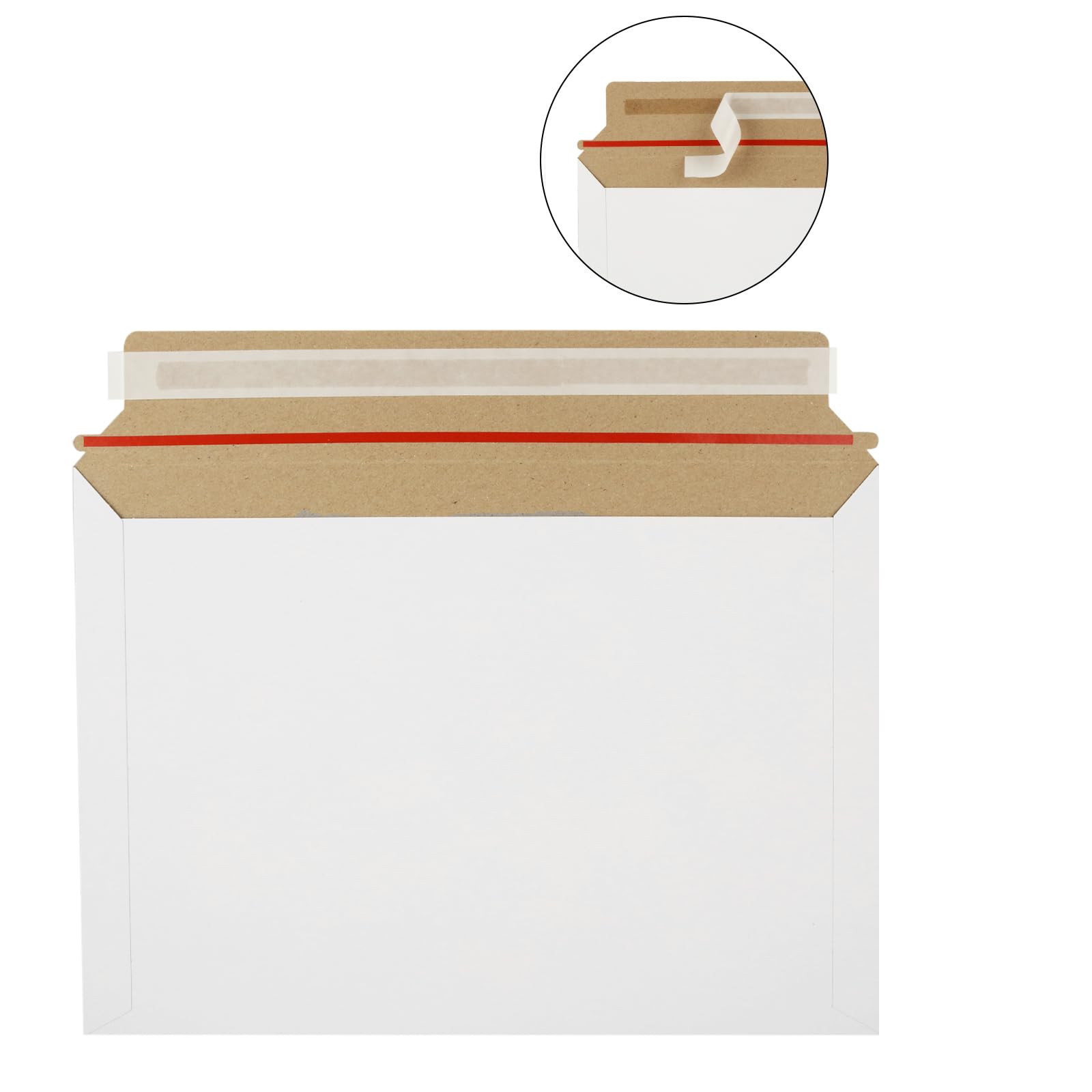QTLCOHD Lot de 100 enveloppes rigides en carton blanc pour CD, photo, image, lettre - 22,9 x 30,5 cm