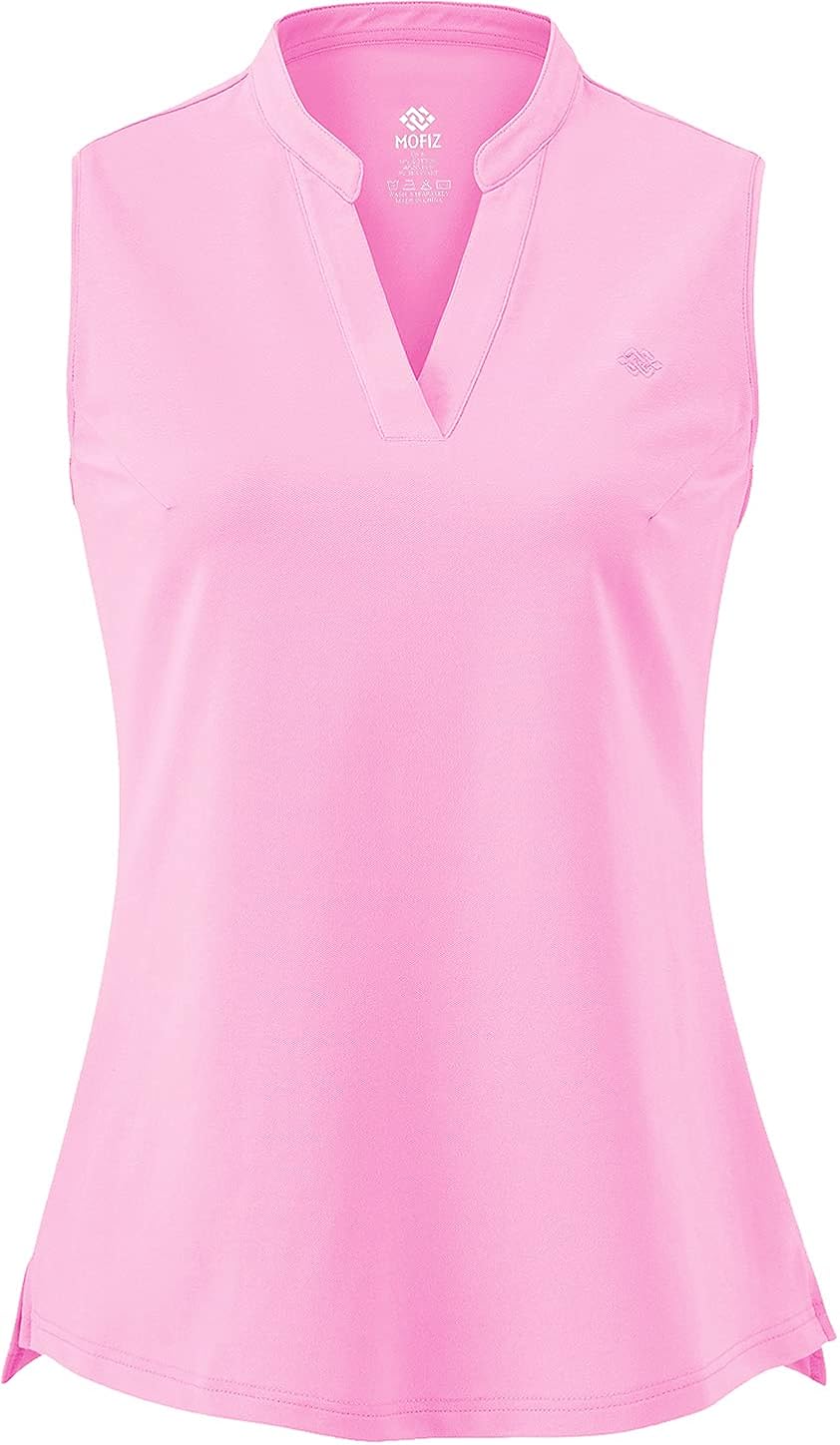 Women Golf Polo Shirts Sleeveless UV Sun Protection Ladies Tops Moisture Wicking Athletic Shirts : Sports & Outdoors