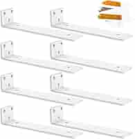 Staffe Per Mensole A L In Metallo - 2 Pezzi Da 30 Cm, Bianche, Portata 180 Lbs, Spessore 5 Mm - Foto 13