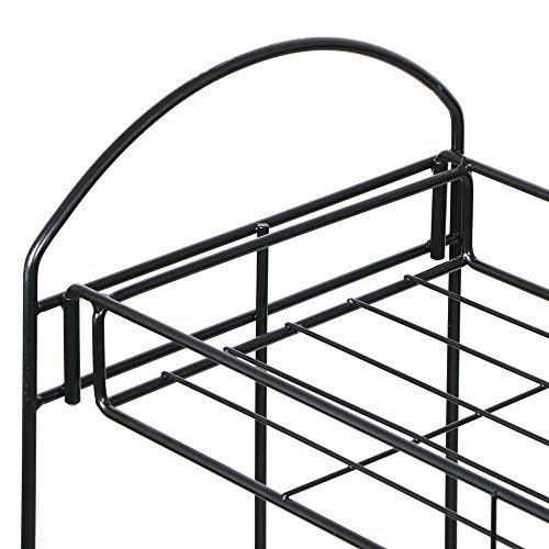 Topeakmart 2-Tier Metal Plant Stand Outdoor/Indoor Flower Stand Rack W/Tray Design For Garden And Home Black，33.5 X 13.4 X 31.9In. W X D X H #TOP5