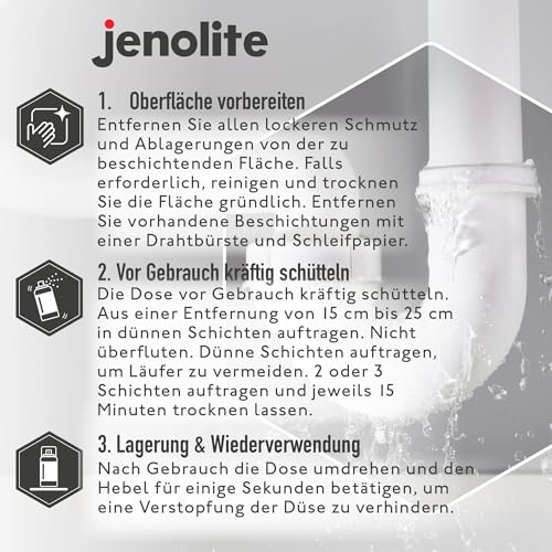 JENOLITE Stop Leak Dichtungsspray | KLAR | 400 ml | Wasserdichtes Dichtungsspray | Leckversiegelung für Dachrinnen und Flachdächer | Dachrinnenversiegelung, Dachreparatur, Flachdachreparatur