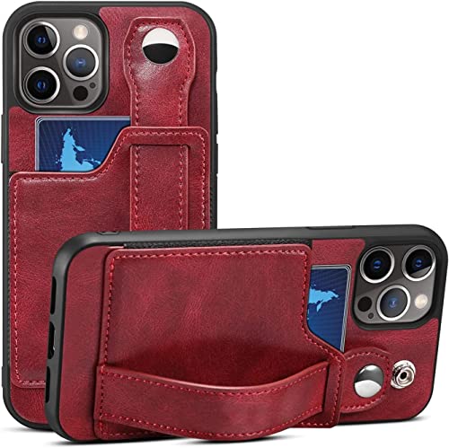 Trdybsk Cases For Iphone 11/11 Pro/11 Pro Max, Pu Leather Wallet Protective Case, With Card Holster Wrist Strap, Mobile Phone Holder Back Cover Case (Color : Red, Size : 11Pro Max 6.5") #TOP2
