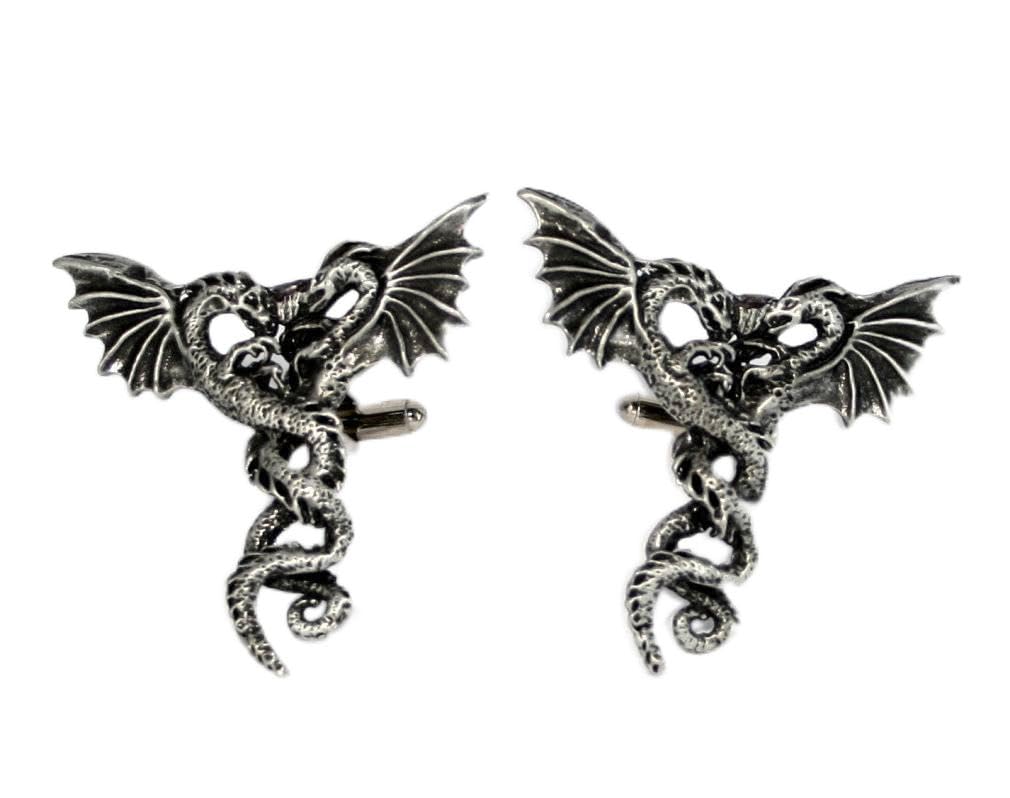Bardzo duże spinki do mankietów Dragon (z pudełkiem prezentowym)