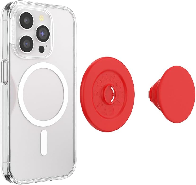 PopSockets Phone Grip for MagSafe, Magnetic Holder, Phone Stand, Red - Basic Rosso - Image 4