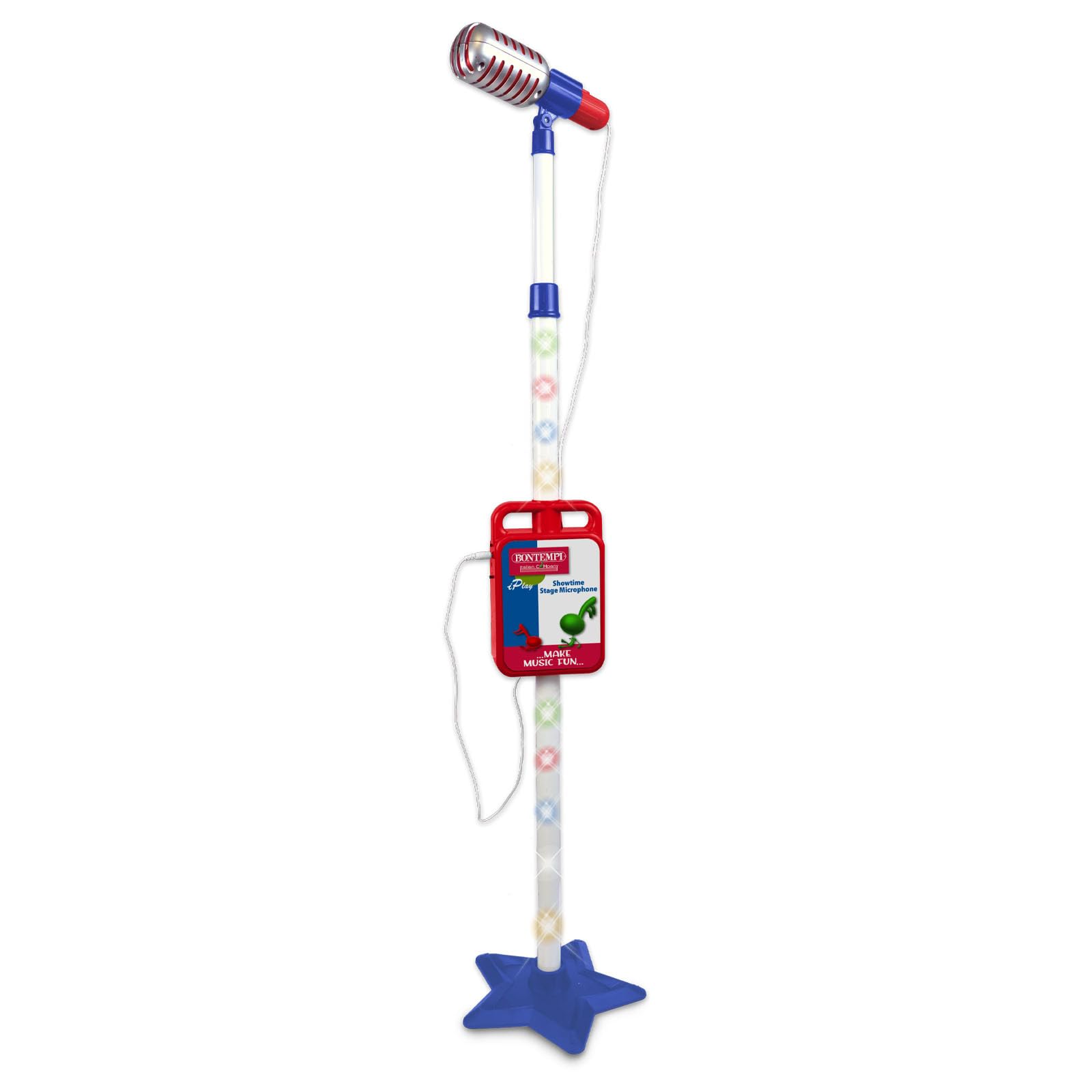 MP3Stage Mic-Stage Microphone with MP3 Connection for Versatile Performance, Blue Star, 210x210x1200mm, 40 0810, Stella Blu