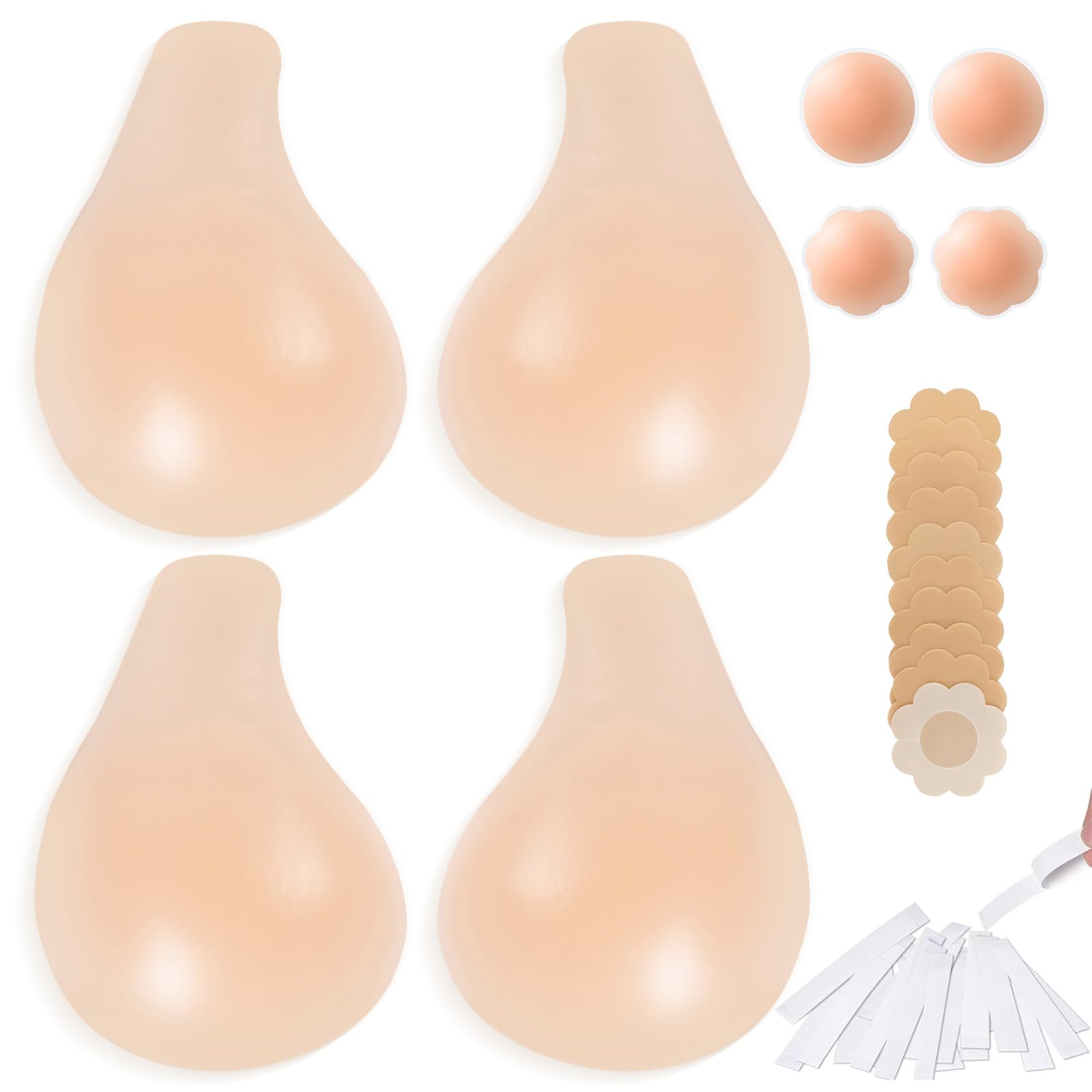Sticky Bra Adhesive Lifting Backless Push Up Strapless Bras Silicone Stick on Invisible Women Nipple Covers Nude