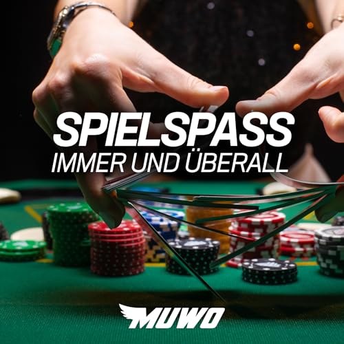 MUWO klappbarer Pokertisch für 8 Spieler – Achteckiger Spieltisch mit Filzbezug, Getränkehaltern und gepolsterter Armlehne – Robustes Stahlgestell, platzsparend lagerbar (Blau) – Bild 7