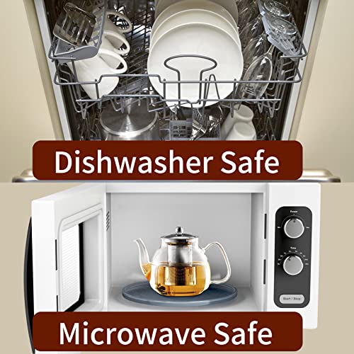Paracity Tea Kettle Glass Stovetop Safe Gift Set, 33Oz Glass Teapot With 4 Double Wall Cups, Removable Stainless Steel Infuser, Tea Pots For Loose Tea, Microwave & Dishwasher Safe #TOP5