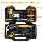 DEKOPRO 39-Piece Household Tool Kit for Women, Basic Hand Tool Set with Plastic Toolbox Storage Case, Small Starter Tool Box Set for Home Repairs, DIY Projects, Crafts and Dorm Essentials - Orange - Image 2