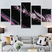SIGNWIN 5 Panel Canvas Wall Art Modern Art Abstract Closeup Cool Line Minimalism Minimalist Multicolor for Home Decorations Ready to Hang - 60