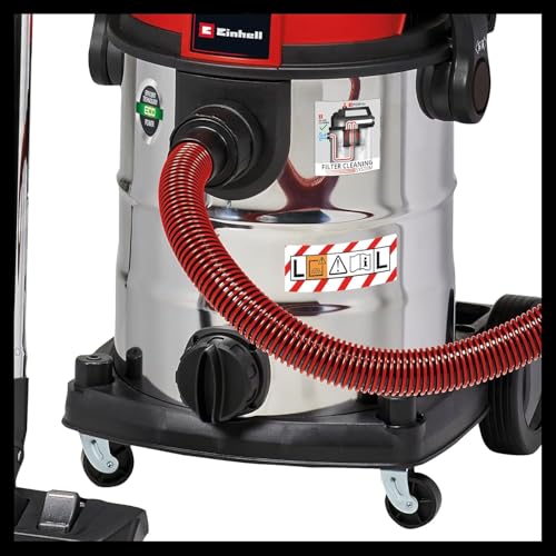 Foto von Einhell Nass-Trockensauger TE-VC 2025 SACL (Staubschutzkl. L, für Staubpartikel mit AGW-Werten >1 mg/m³, 25l-Edelstahltank, Filterreinigung, Gerätesteckdose, inkl. Düsen u. Filter)