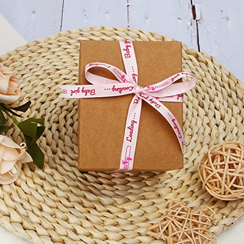 Ribbli Satin Baby Girl Loading Craft Ribbon,3/8 Inch x 10 Yard,Pink,Use for Hair Bows,Wreath,Birthday,Baby Shower,Diaper Cake,Gift Wrapping,Party Decoration,All Crafting and Sewing