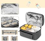 BAFASO Breast Pump Bag with a Waterproof Pad, Gray | Compatible with Medela Pump in Style and Extra Parts, Double Layer Design with Detachable Dividers