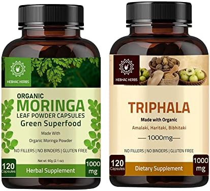 Hebhac Herbs Combo Pack Moringa Capsules and Triphala Capsules