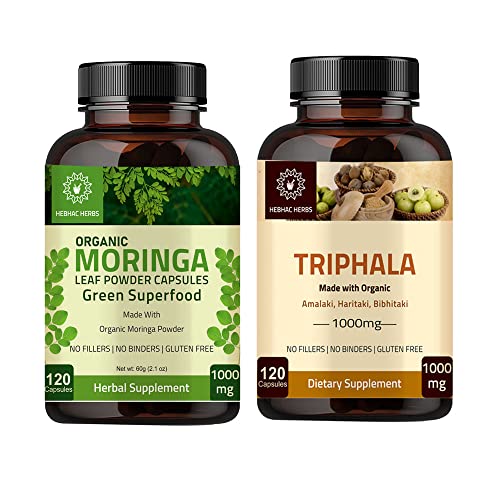 Hebhac Herbs Combo Pack Moringa Capsules And Triphala Capsules #TOP16