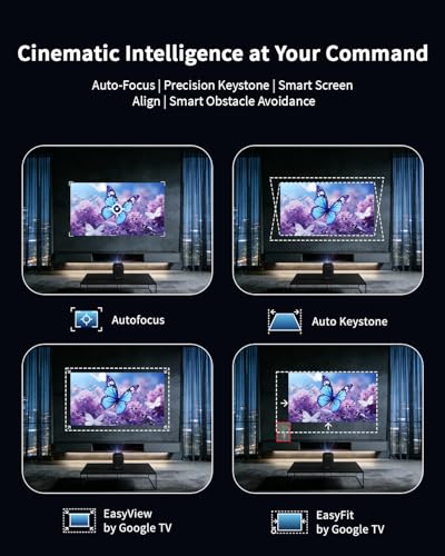 Image of WEMAX Google TV Smart Projector with Licensed Netflix, FHD 1080P, 4K Supported Projector with WIFI and Bluetooth, Portable Outdoor Movie Projector, Dolby Audio, Bedroom Home Theater, Dual Speakers