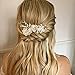 AW BRIDAL Wedding Hair Clip Flower Crystal Hair Veil Comb Bridal Hair Accessories for Women (Sliver)