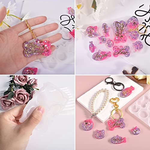 Nifocc 11 Hohlraum Hundemarke Schlüsselbund Silikonform Hundeknochen Förmige Epoxidharz Formen Anhänger Schmuck Gussform Pet Tag Fisch Katze Rund Kristall Casting Form mit Löchern für DIY Basteln