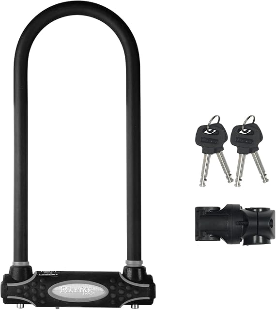 Master Lock Heavy Duty Bike D Lock [Key] [Universal Mounting Bracket] [Certified Bike Lock] [Long Shackle] 8195EURDPROLW - Ideal for Bike, Electric Bike, Mountain Bike, Road Bike, Folding Bike