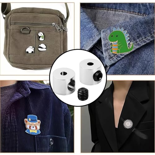 Miniatura 7 de Zwwoge 20pcs Pin Locks Keeper,Pin Backs Con Llave,6x5mm Cierre De Pines Llave Inglesa, Pasadores De Bloqueo Metal Pin Cierres Sujetadores,Cierre De Pasador Para Joyería Broche Etiquetas De Nombre Diy
