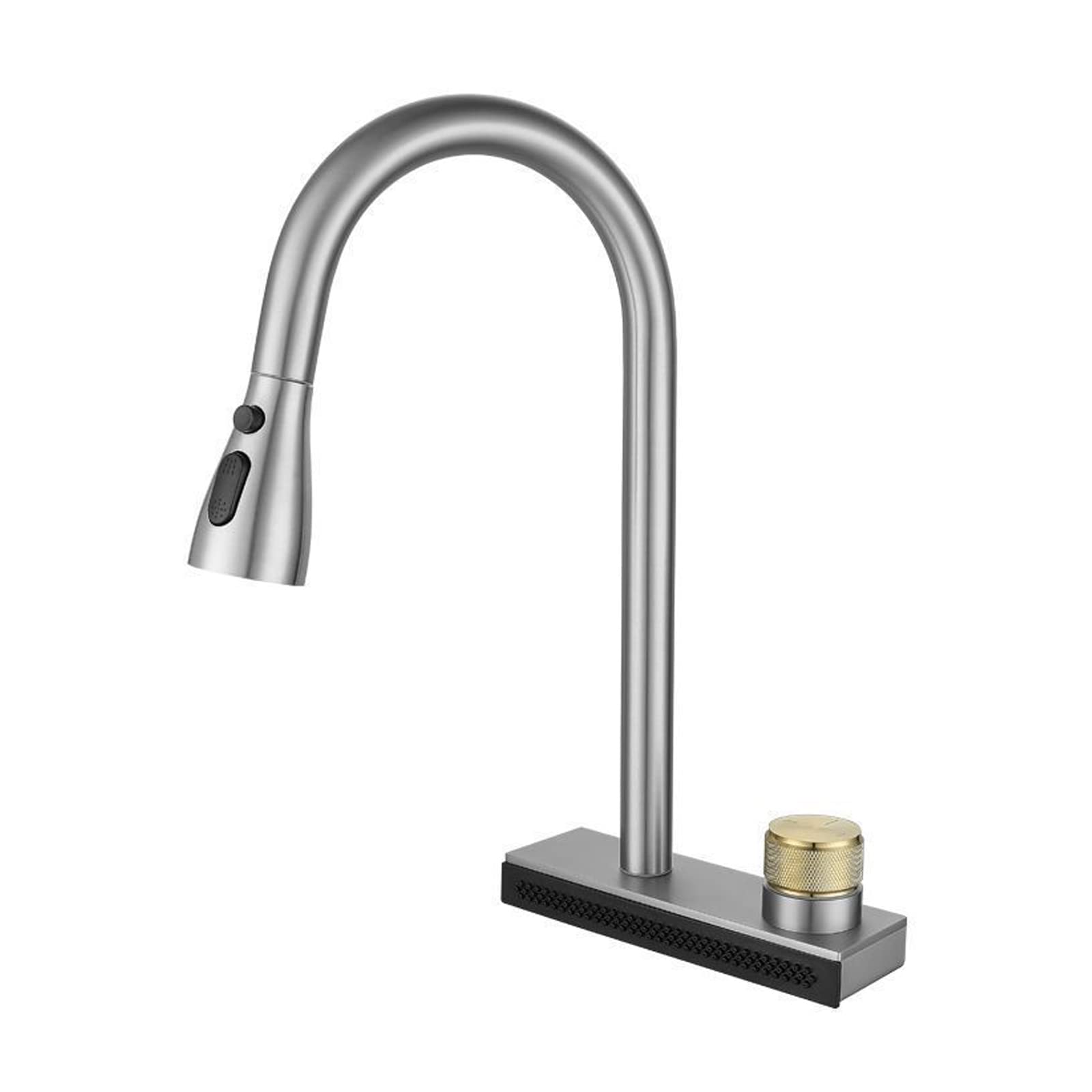 FCXWEVR Stainless Steel Kitchen Faucet with Pull Down Sprayer, Single Handle Sink Mixer Tap, Modern Cascade Design for Kitchen Sink, Durable and Stylish Kitchen Tap.