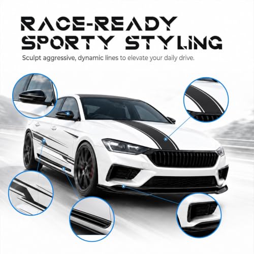 Image of RockRose 2026 Matte Black Vinyl Wrap for Cars 2 in x 30FT - Chrome Delete Car Wrap Vinyl Roll, Anti-Wrinkle & Air Release, for Exterior & Interior Pro Grade