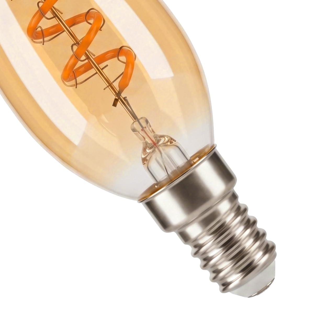 HOFSTEIN E14 LED Warmweiss Glühbirne Vintage Kerzenform 10er Set Leuchtmittel 4 Watt 2200 Kelvin 220 Lumen Extra Sanftes Amberlicht für Dekorative Retro Lampen und Stimmungsvolle Akzente