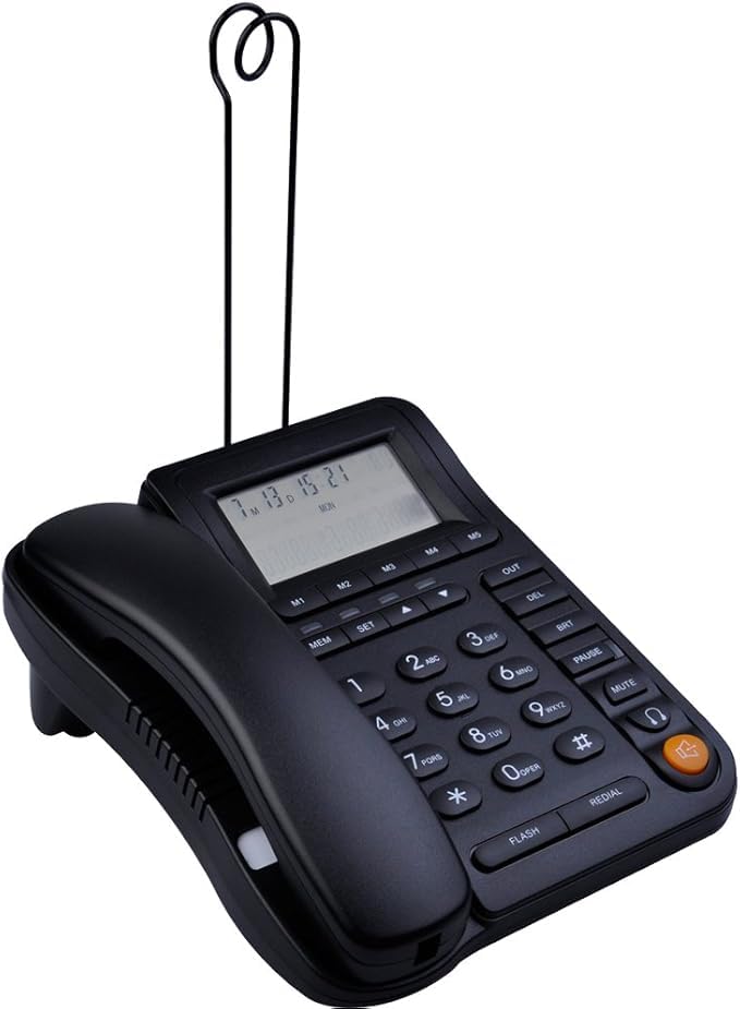 Almohadilla de marcación para centro de llamadas con conector para auriculares, teléfono con cable con identificación de llamadas, teléfono de oficina en casa