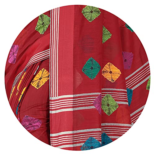 Image of MIRCHI FASHION Cotton Blend Bandhani Printed Saree for Women's with Satin Woven Border and Blouse Piece